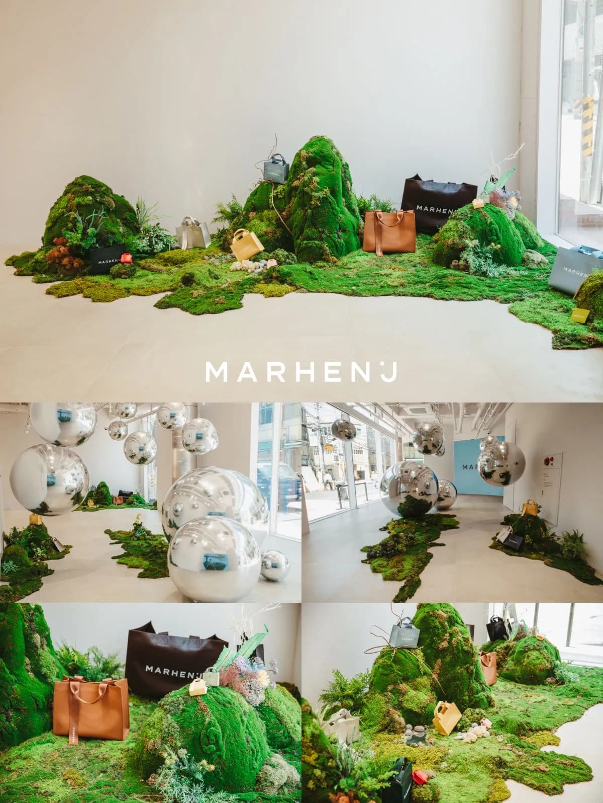 MARHEN.J Seongsu store display with RICO and POPCON bag collections