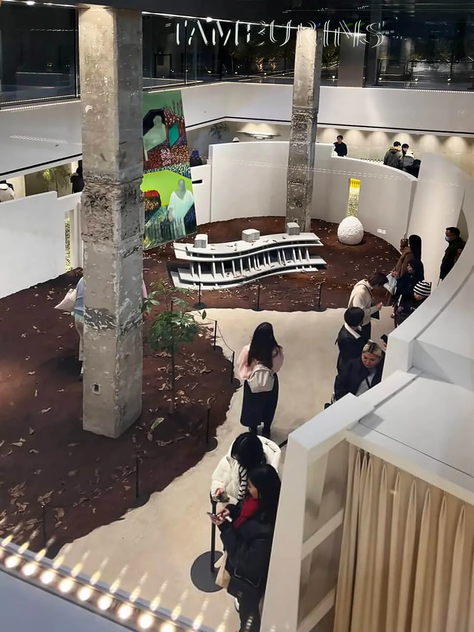 Tamburins Seongsu flagship store underground retail space with lighting